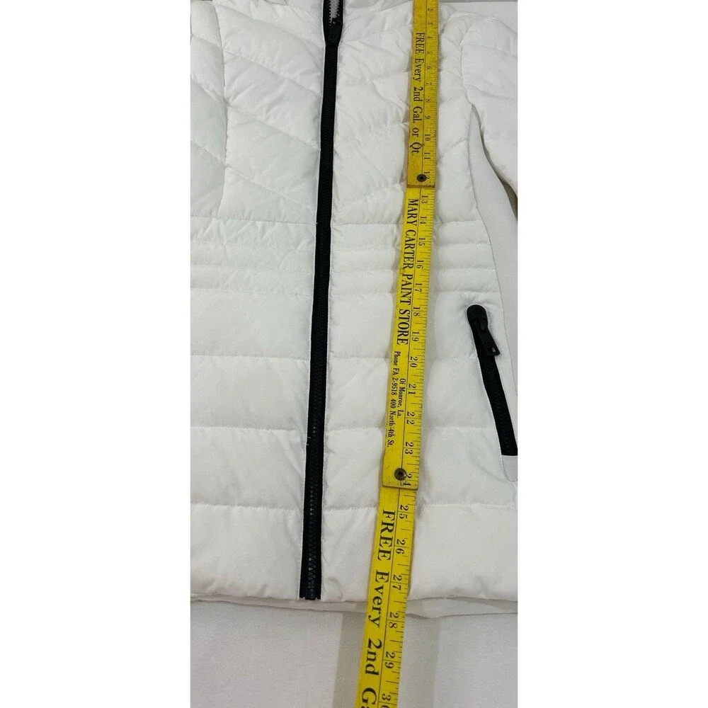 Michael Kors Womens Sz XS Puffer White Jacket Zipper Pockets
